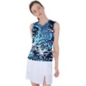 Black Blue White Abstract Art Women s Sleeveless Sports Top View1