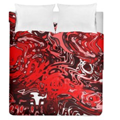 Red Black Abstract Art Duvet Cover Double Side (queen Size) by SpinnyChairDesigns