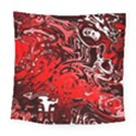 Red Black Abstract Art Square Tapestry (Large) View1