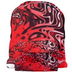 Red Black Abstract Art Giant Full Print Backpack by SpinnyChairDesigns