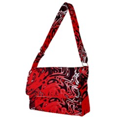 Red Black Abstract Art Full Print Messenger Bag (s) by SpinnyChairDesigns