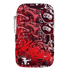 Red Black Abstract Art Waist Pouch (small) by SpinnyChairDesigns