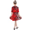 Red Black Abstract Art Kids  All Frills Chiffon Dress View2