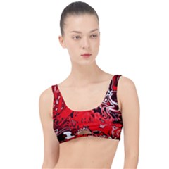 Red Black Abstract Art The Little Details Bikini Top by SpinnyChairDesigns