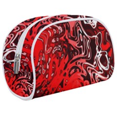 Red Black Abstract Art Makeup Case (medium) by SpinnyChairDesigns