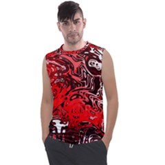 Red Black Abstract Art Men s Regular Tank Top