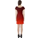 Scarlet Red Ombre Gradient Short Sleeve Skater Dress View2