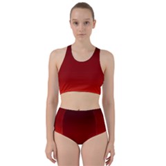 Scarlet Red Ombre Gradient Racer Back Bikini Set by SpinnyChairDesigns