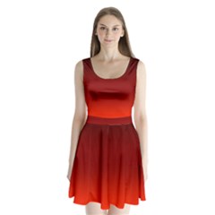 Scarlet Red Ombre Gradient Split Back Mini Dress  by SpinnyChairDesigns