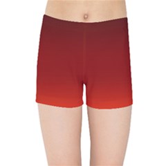 Scarlet Red Ombre Gradient Kids  Sports Shorts by SpinnyChairDesigns