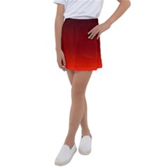 Scarlet Red Ombre Gradient Kids  Tennis Skirt by SpinnyChairDesigns