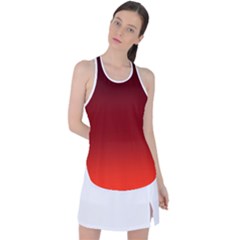 Scarlet Red Ombre Gradient Racer Back Mesh Tank Top by SpinnyChairDesigns