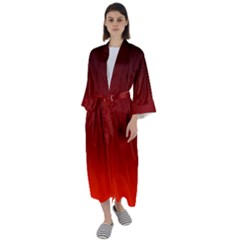 Scarlet Red Ombre Gradient Maxi Satin Kimono by SpinnyChairDesigns