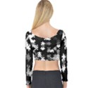 Black and White Jigsaw Puzzle Pattern Long Sleeve Crop Top View2