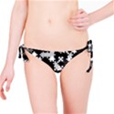 Black and White Jigsaw Puzzle Pattern Bikini Bottom View1