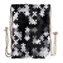 Black and White Jigsaw Puzzle Pattern Drawstring Bag (Large) View1