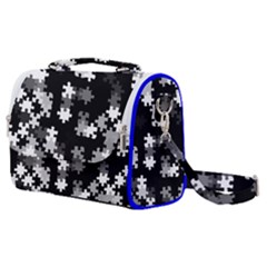 Black and White Jigsaw Puzzle Pattern Satchel Shoulder Bag