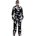 Black and White Jigsaw Puzzle Pattern Men s Long Sleeve Satin Pyjamas Set View2