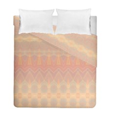 Boho Soft Peach Pattern Duvet Cover Double Side (full/ Double Size) by SpinnyChairDesigns