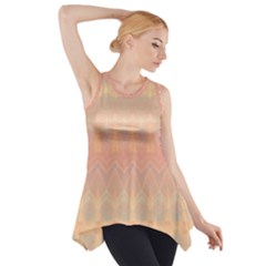 Boho Soft Peach Pattern Side Drop Tank Tunic by SpinnyChairDesigns