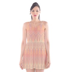 Boho Soft Peach Pattern Scoop Neck Skater Dress by SpinnyChairDesigns