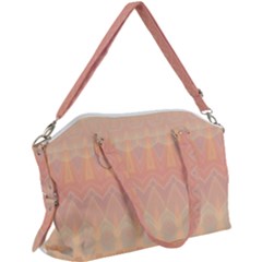 Boho Soft Peach Pattern Canvas Crossbody Bag by SpinnyChairDesigns