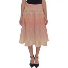 Boho Soft Peach Pattern Perfect Length Midi Skirt by SpinnyChairDesigns