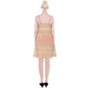 Boho Soft Peach Pattern Spaghetti Strap Velvet Dress View2