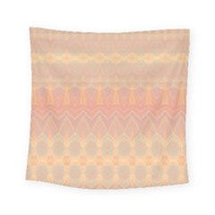 Boho Soft Peach Pattern Square Tapestry (small) by SpinnyChairDesigns