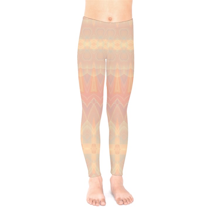 Boho Soft Peach Pattern Kids  Leggings