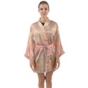 Boho Soft Peach Pattern Long Sleeve Satin Kimono View1