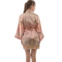 Boho Soft Peach Pattern Long Sleeve Satin Kimono View2