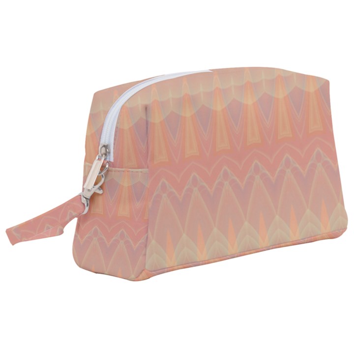 Boho Soft Peach Pattern Wristlet Pouch Bag (Large)