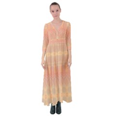 Boho Soft Peach Pattern Button Up Maxi Dress by SpinnyChairDesigns