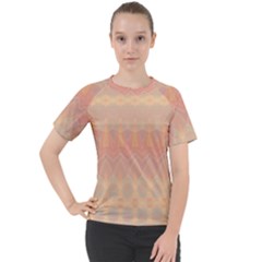 Boho Soft Peach Pattern Women s Sport Raglan Tee