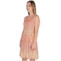 Boho Soft Peach Pattern Knee Length Skater Dress With Pockets View2