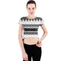 Boho Black And White  Crew Neck Crop Top View1