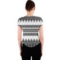 Boho Black And White  Crew Neck Crop Top View2