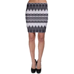 Boho Black And White  Bodycon Skirt by SpinnyChairDesigns