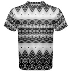 Boho Black And White  Men s Cotton Tee by SpinnyChairDesigns