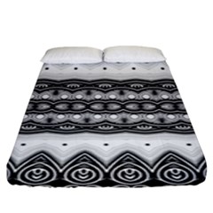 Boho Black And White  Fitted Sheet (king Size) by SpinnyChairDesigns