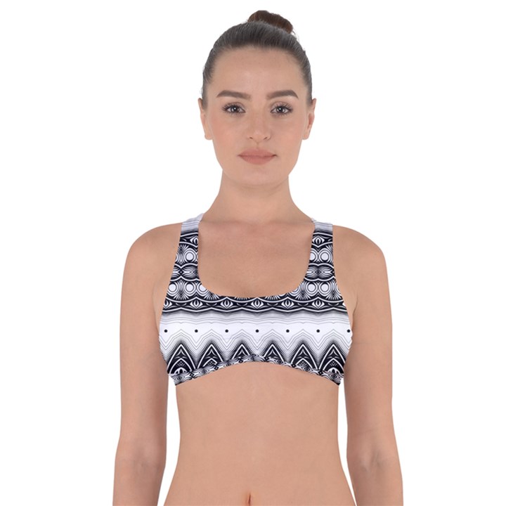 Boho Black And White  Got No Strings Sports Bra