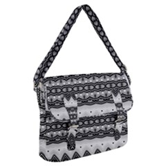 Boho Black And White  Buckle Messenger Bag by SpinnyChairDesigns