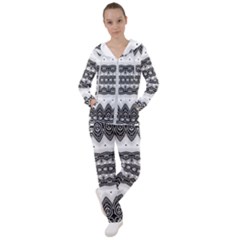 Boho Black And White  Women s Tracksuit by SpinnyChairDesigns