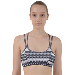 Boho Black And White  Line Them Up Sports Bra by SpinnyChairDesigns