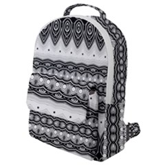 Boho Black And White  Flap Pocket Backpack (small) by SpinnyChairDesigns