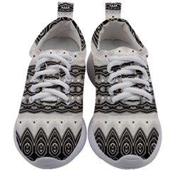 Boho Black And White  Kids Athletic Shoes by SpinnyChairDesigns