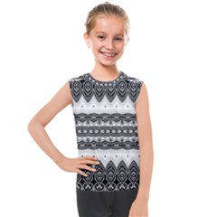 Boho Black And White  Kids  Mesh Tank Top