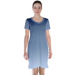 Faded Denim Blue Ombre Gradient Short Sleeve Nightdress by SpinnyChairDesigns