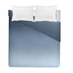 Faded Denim Blue Ombre Gradient Duvet Cover Double Side (full/ Double Size) by SpinnyChairDesigns